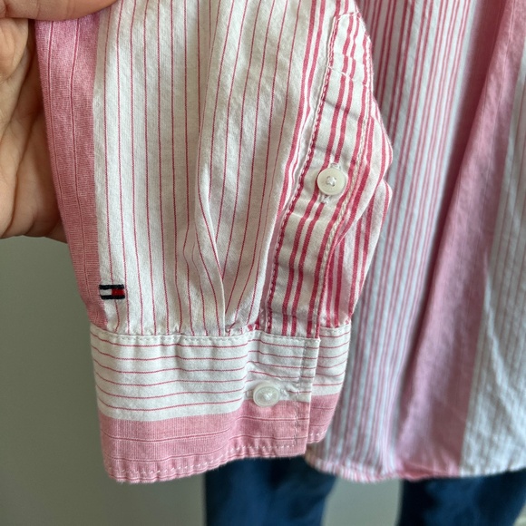 Tommy Hilfiger - Pink & White Stripped Button Down Shirt - Picture 7 of 7